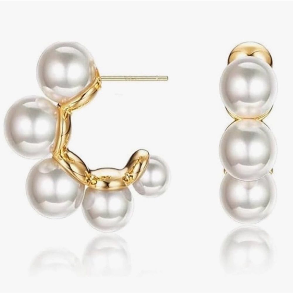 NEW 14k Gold Plated Gold Hoop Earrings